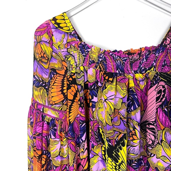 ANTHROPOLOGIE Alexandra Farmer Puff Sleeved Blouse Smocked Pullover‎ Top XS - Picture 9 of 13